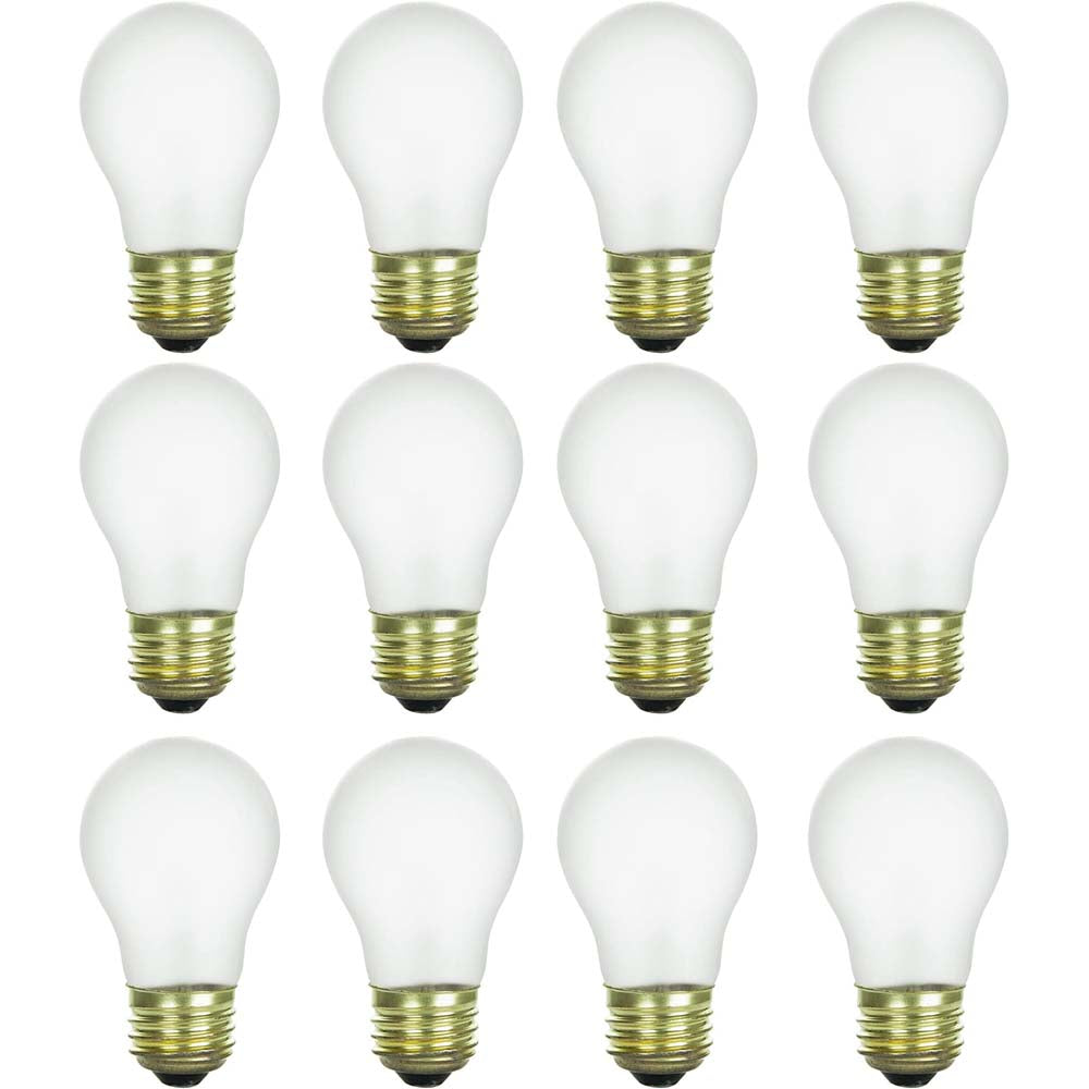 12Pk - Sunlite 40w A15 Incandescent Appliance 120v 2600K Frosted Dimmable Bulb