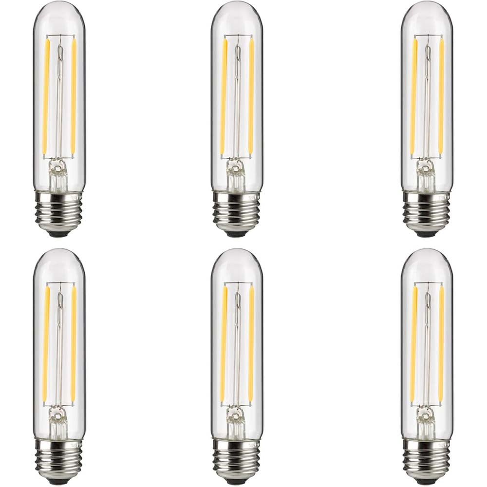 6Pk - Sunlite 2w LED Edison T10/T30 Tubular E26 5000K Bulb - 25W Equiv