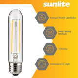 6Pk - Sunlite 2w LED Edison T10/T30 Tubular E26 5000K Bulb - 25W Equiv - BulbAmerica