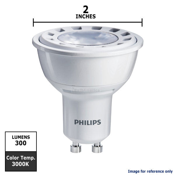 Philips 4w MR16 GU10 LED Flood 35 3000K 380 lumens Dimmable Airflux Bu –  BulbAmerica