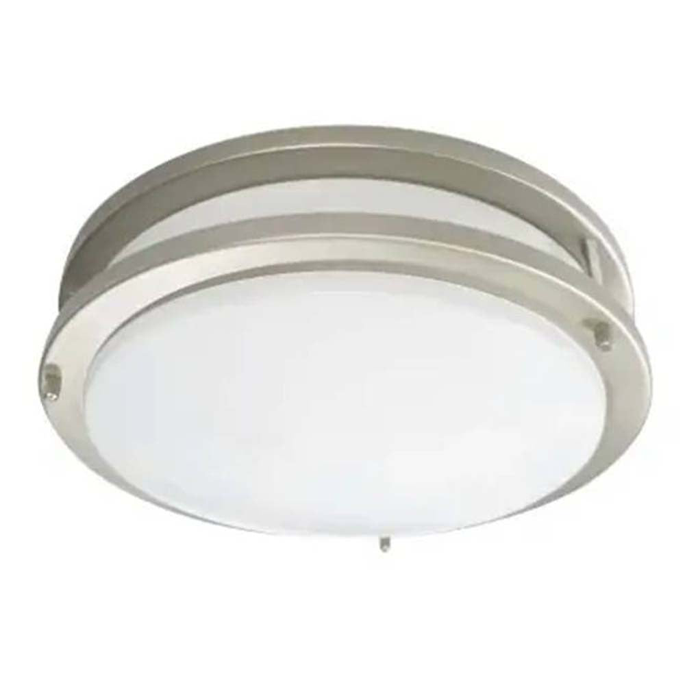 12-in 16W LED Round Ceiling Fixture Double Band 1394LM 3000K Brushed N ...