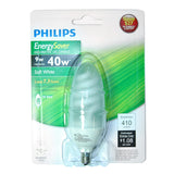 Philips 9w Warm White Candelabra E12 Fluorescent Light Bulb - 40w equiv. - BulbAmerica
