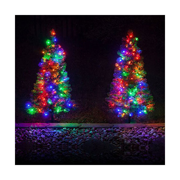 2 Trees - 2' Winchester Fir Walkway Tree, Multicolor LED Lights