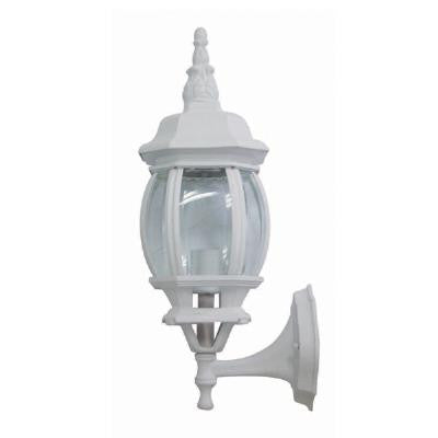 Sunlite ODI1100 60w Bvld Glass white wall mount up outdoor fixture