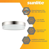 Sunlite 11-in 20w Modern Round Flush Mount Fixture CCT Selectable Dimmable_1