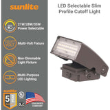 Sunlite LED Outdoor Slim Profile Cutoff Wallpack CCT Wattage Selectable Fixture - BulbAmerica