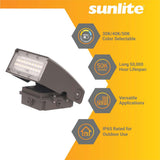 Sunlite LED Outdoor Slim Profile Cutoff Wallpack CCT Wattage Selectable Fixture_1