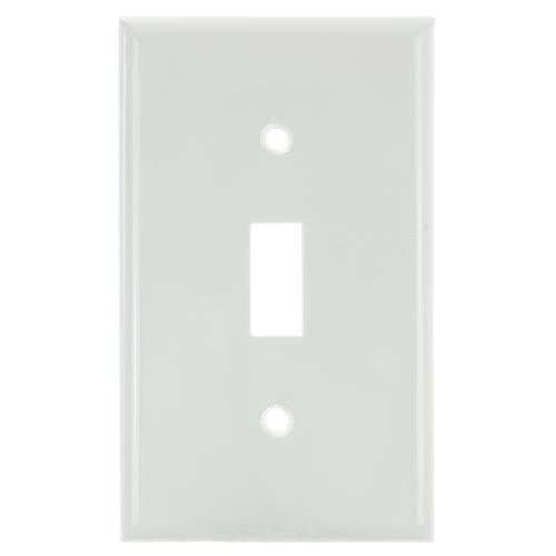 12PK - SUNLITE 1 Gang Toggle Plate White Color E101W