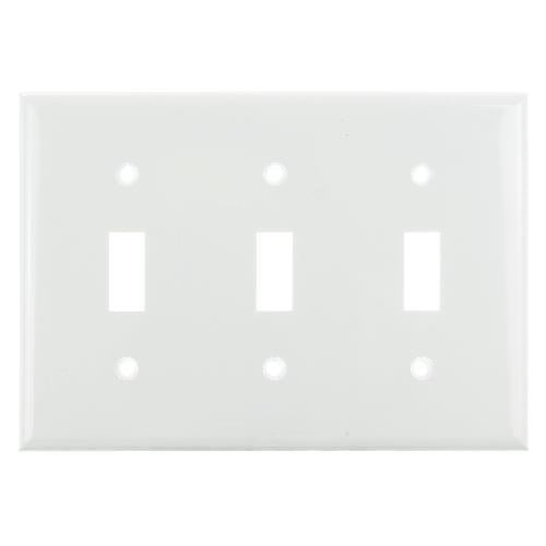 12Pk - SUNLITE 3 Gang Toggle Plate White Color E103W