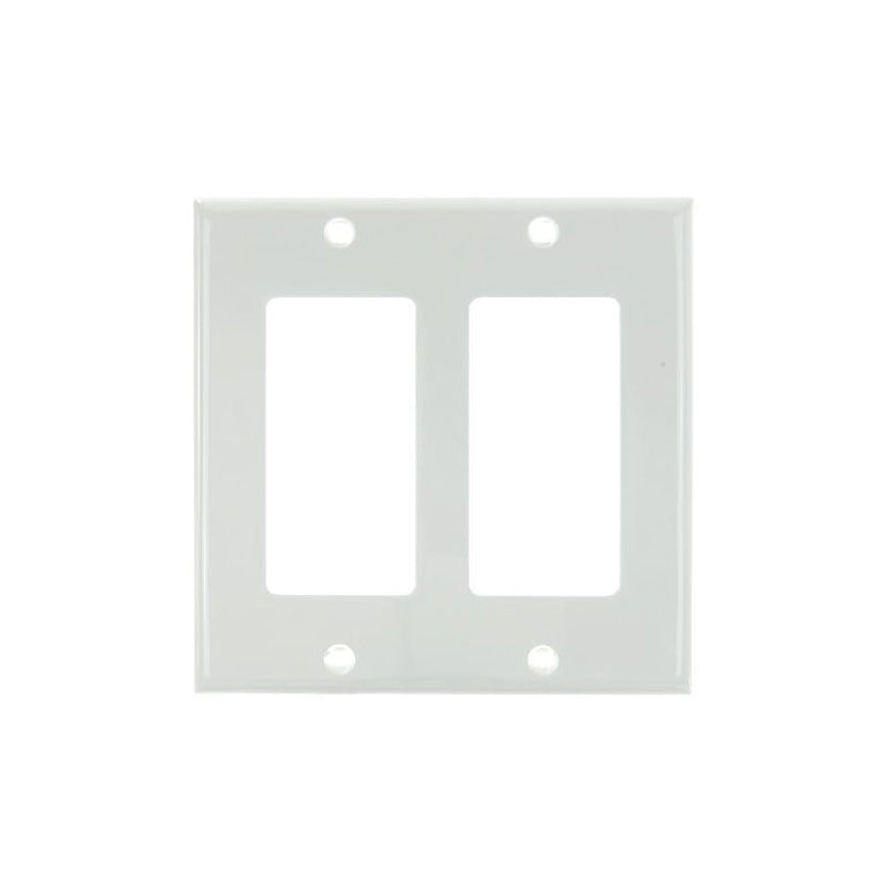 12Pk - SUNLITE 2 Gang Decorative Plate White Color E302W