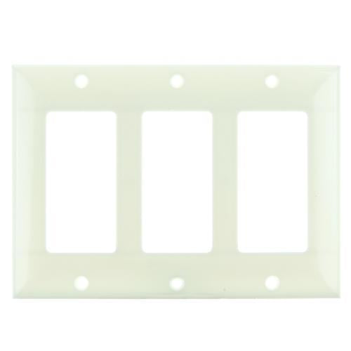 12Pk - SUNLITE 3 Gang Decorative Plate Almond Color E303A