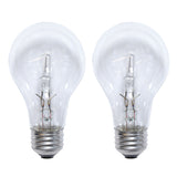 2Pk - Sylvania 72w A-Shape A19 E26 Clear Halogen Light Bulb - 100w equiv.