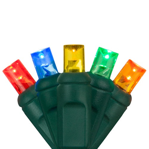 50 5mm Multi Color LED Christmas Lights 4" Spacing