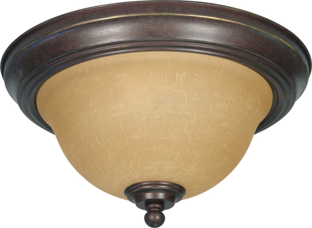 Nuvo Castillo - 2 Light  11 in - Flush Mount w/ Champagne Linen Washed Glass