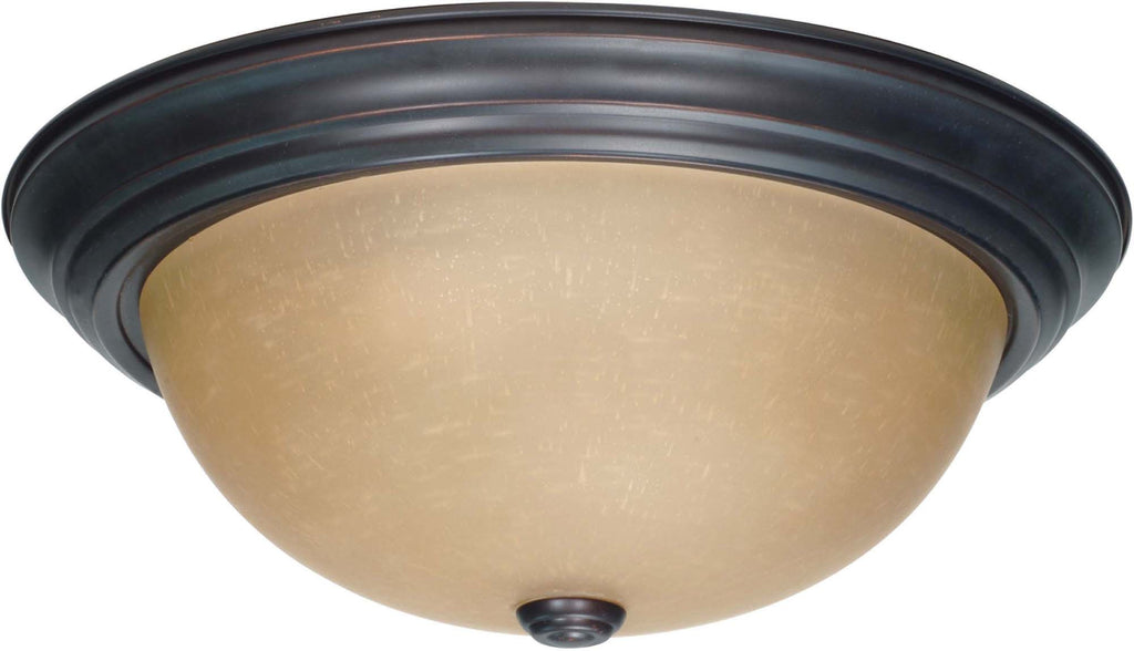Nuvo 3 Light 15 inch Flush Mount w/ Champagne Linen Washed Glass