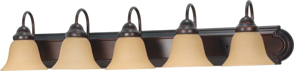 Nuvo Ballerina 5 Light 36 inch Vanity w/ Champagne Linen Washed Glass