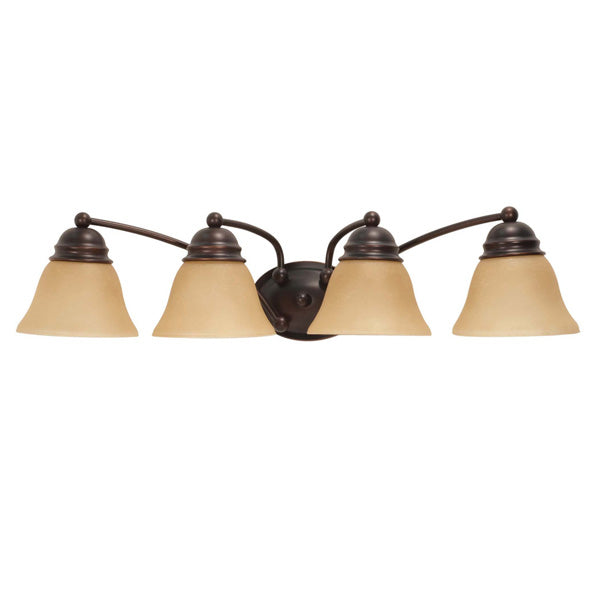 Nuvo Empire 4 Light 29 inch Vanity w/ Champagne Linen Washed Glass