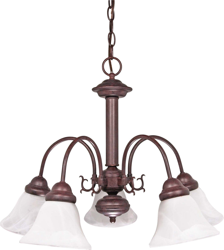 Nuvo Ballerina 5-Light 24" Chandelier w/ Alabaster Glass in Old Bronze Finish