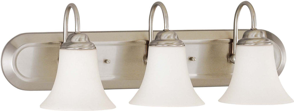 Nuvo Dupont 3-Light 24" Vanity Fixture w/ Satin Glass in Brushed Nickel Finish