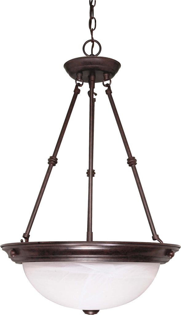 Nuvo 3-Light 15" Pendant Fixture w/ Alabaster Glass in Old Bronze Finish