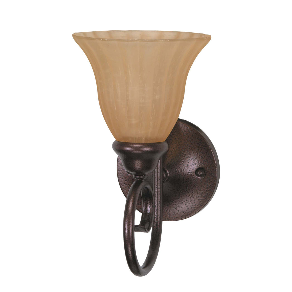 Nuvo 1 Light Vanity w/ Champagne Linen Glass - (Lamp Included)