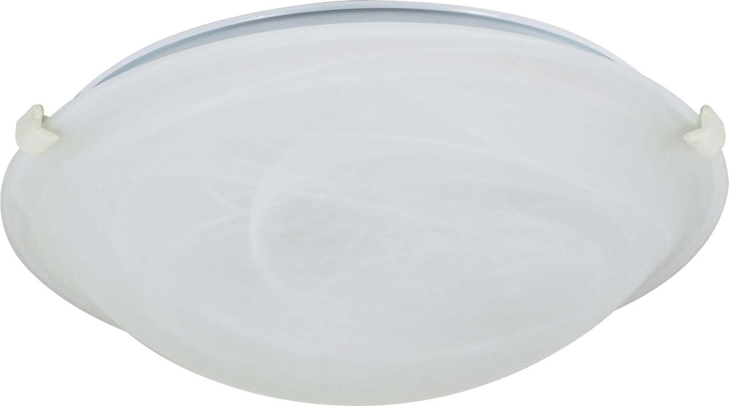 Nuvo 2-Light 16" Tri-Clip Flush Mount w/ Alabaster Glass in Textured White