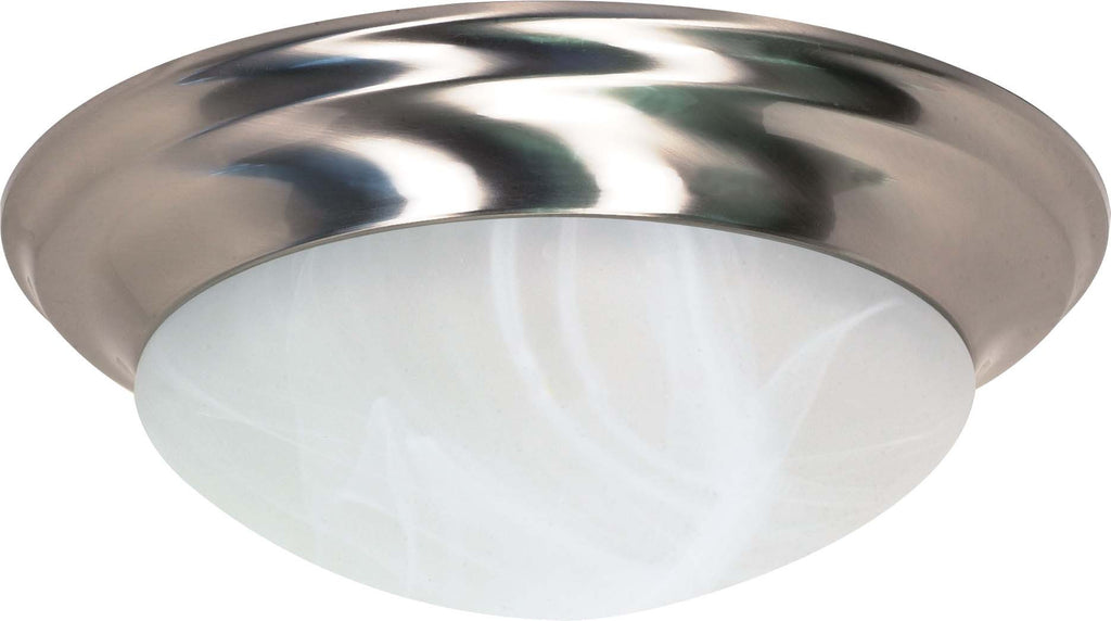 Nuvo 3-Light 17" Twist & Lock Flush w/ Alabaster Glass in Brushed Nickel Finish