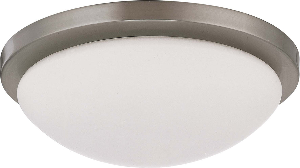 Nuvo Button ES - 1 Light 11 inch - 18w GU24 (included) Flush Dome w/ White Glass