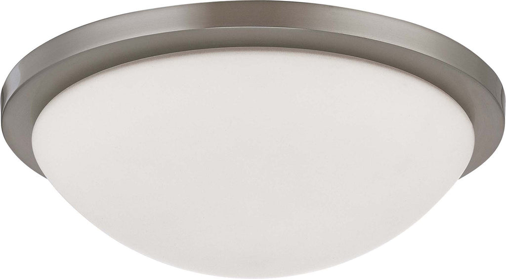 Nuvo Button ES - 2 Light 13 inch - 13w GU24 (included) Flush Dome w/ White Glass