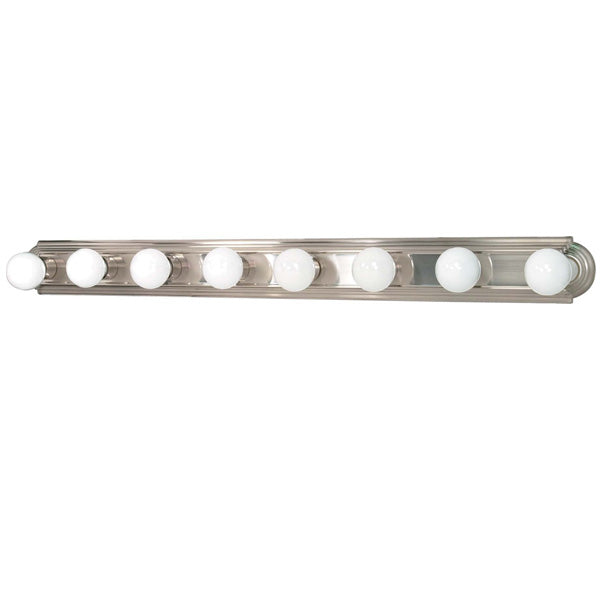 Nuvo 8-Light 48" Vanity Strip w/ Racetrack Style in Brushed Nickel Finish