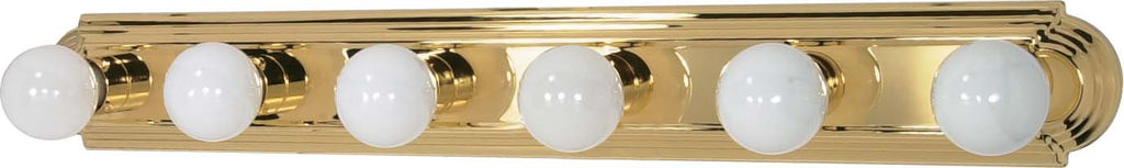 Nuvo 6-Light 36" Vanity Strip w/ Racetrack Style in Polished Brass Finish