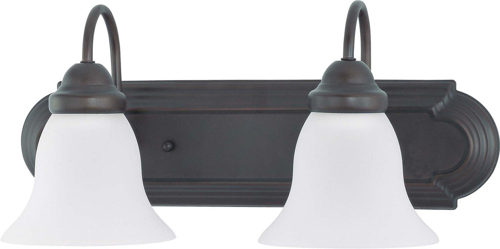 Nuvo Ballerina 2-Light 18" Vanity w/ Frosted White Glass in Mahogany Bronze