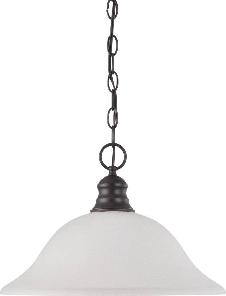 Nuvo 1-Light 16" Pendant Fixture w/ Frosted White Glass in Mahogany Bronze