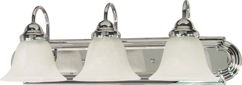 Nuvo Ballerina 3-Light 24" Vanity & Wall w/ Alabaster Glass in Polished Chrome