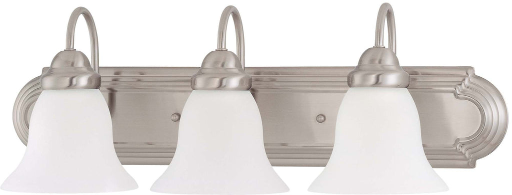 Nuvo Ballerina 3-Light 24" Vanity w/ Frosted White Glass in Brushed Nickel
