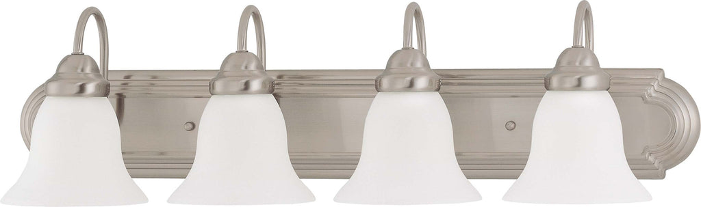 Nuvo Ballerina 4-Light 30" Vanity w/ Frosted White Glass in Brushed Nickel