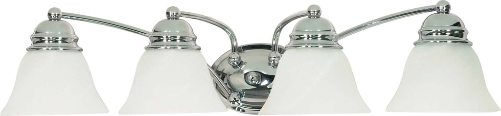 Nuvo Empire 4-Light 29" Vanity w/ Alabaster Glass in Polished Chrome Finish