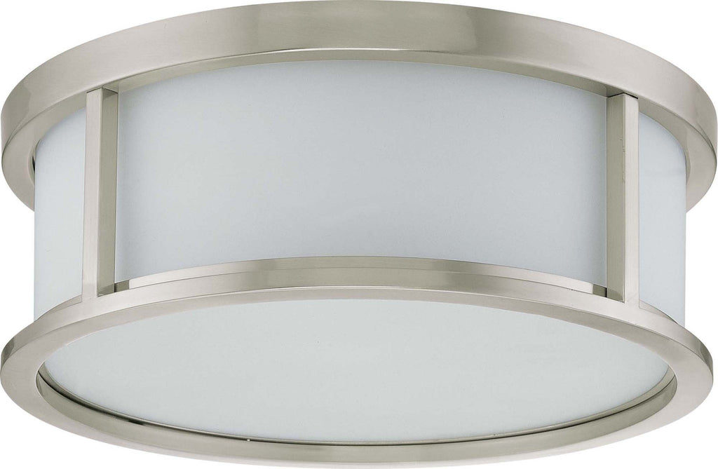 Nuvo Odeon ES - 3 Light 17 inch Flush Dome w/ White Glass - (3) 13w GU24 Lamps Included