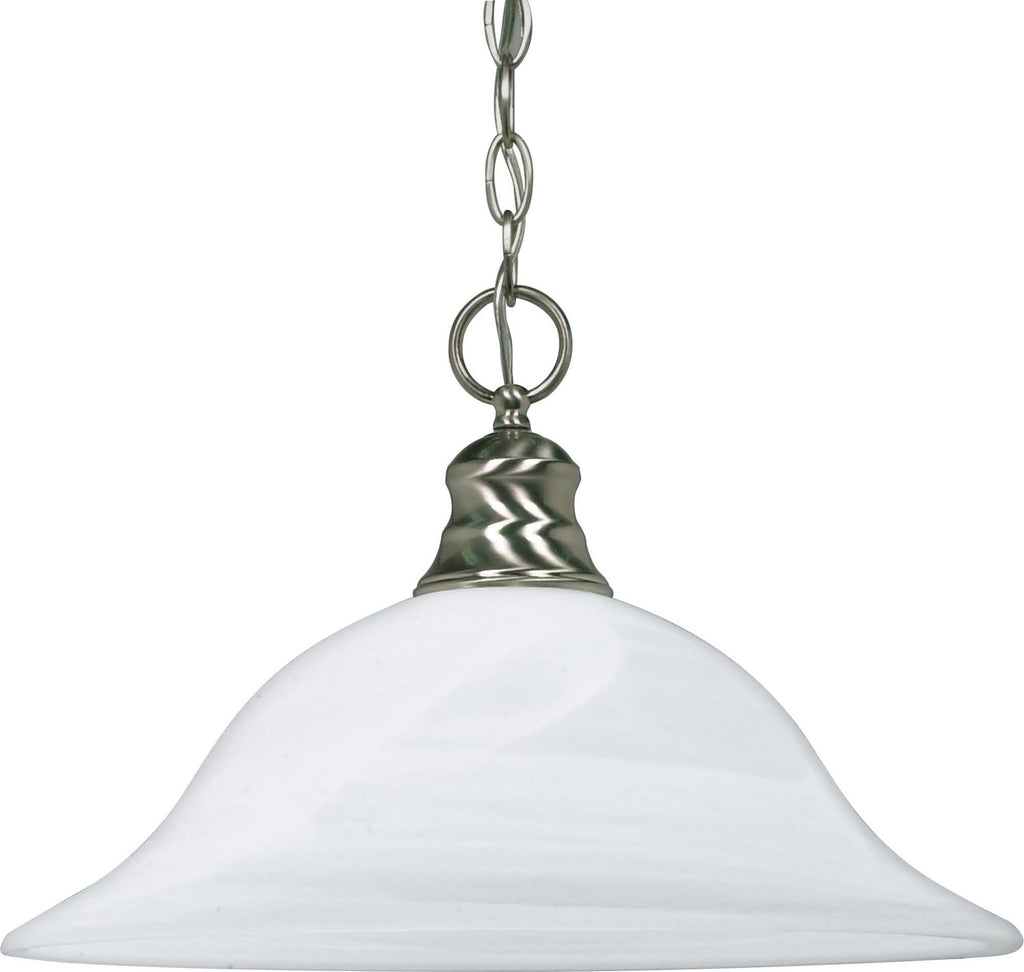 Nuvo 1-Light 16" Dome Pendant w/ Alabaster Glass in Brushed Nickel Finish