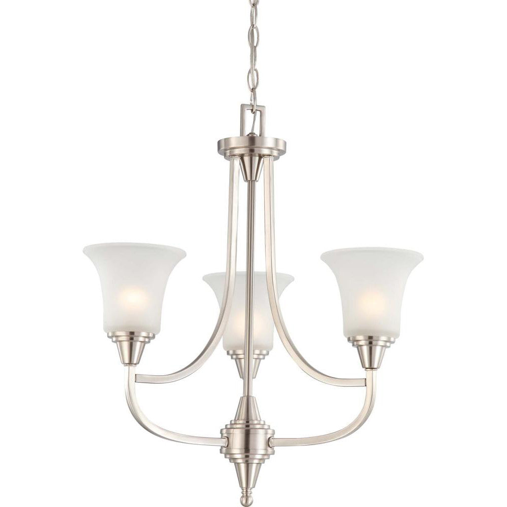 Nuvo Surrey - 3 Light Chandelier w/ Frosted Glass