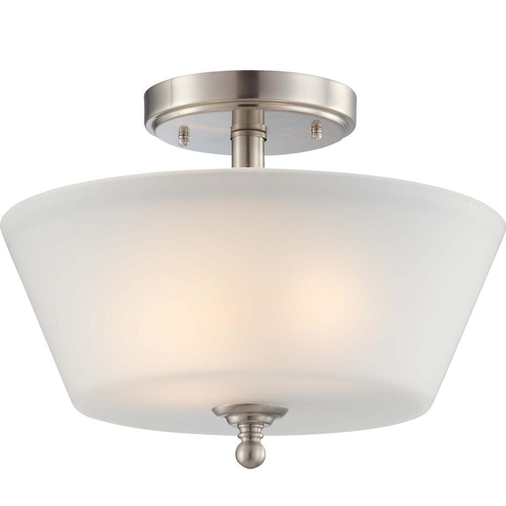 Nuvo Surrey - 3 Light Semi Flush Fixture w/ Frosted Glass