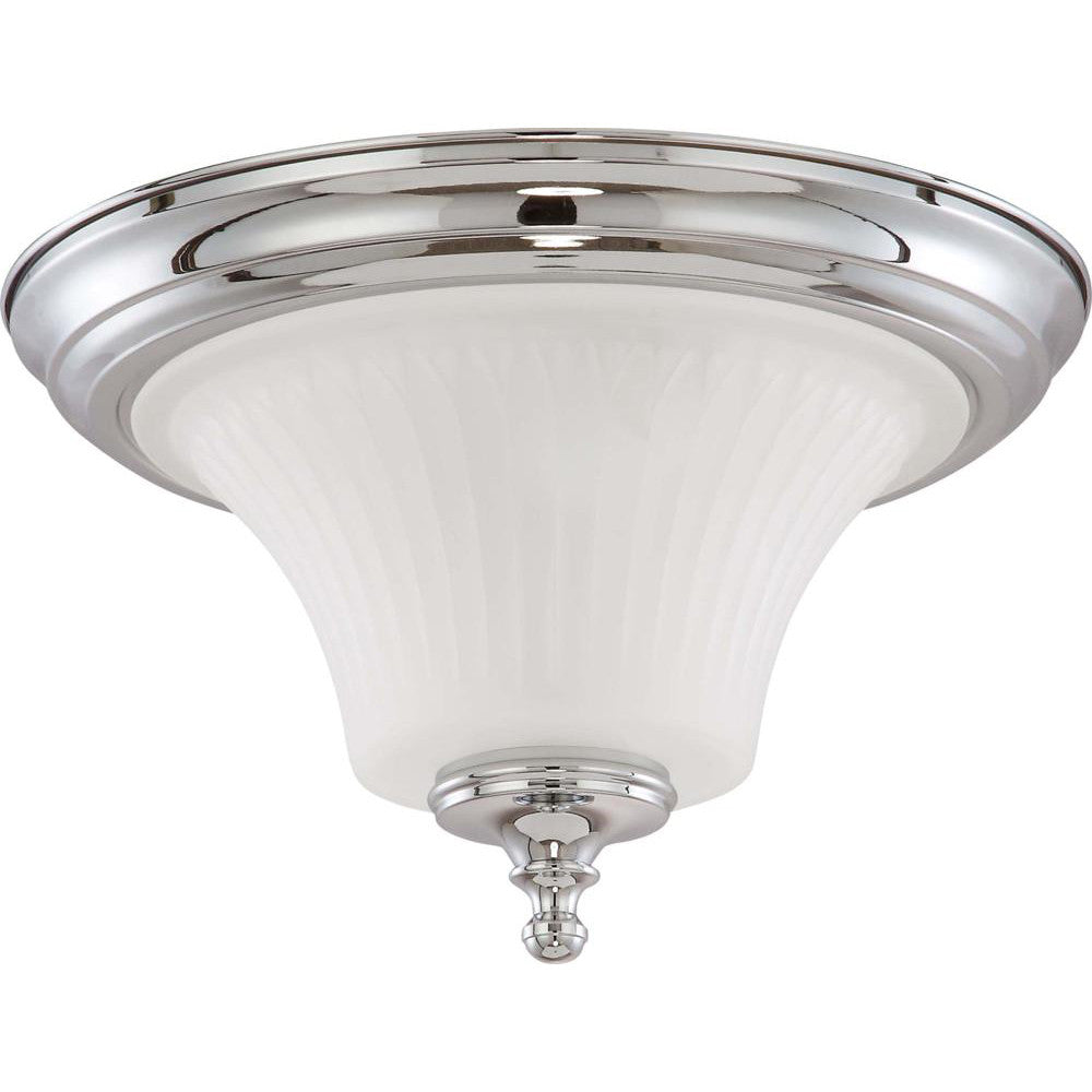 Nuvo Teller - 2 Light Flush Dome Fixture w/ Frosted Etched Glass