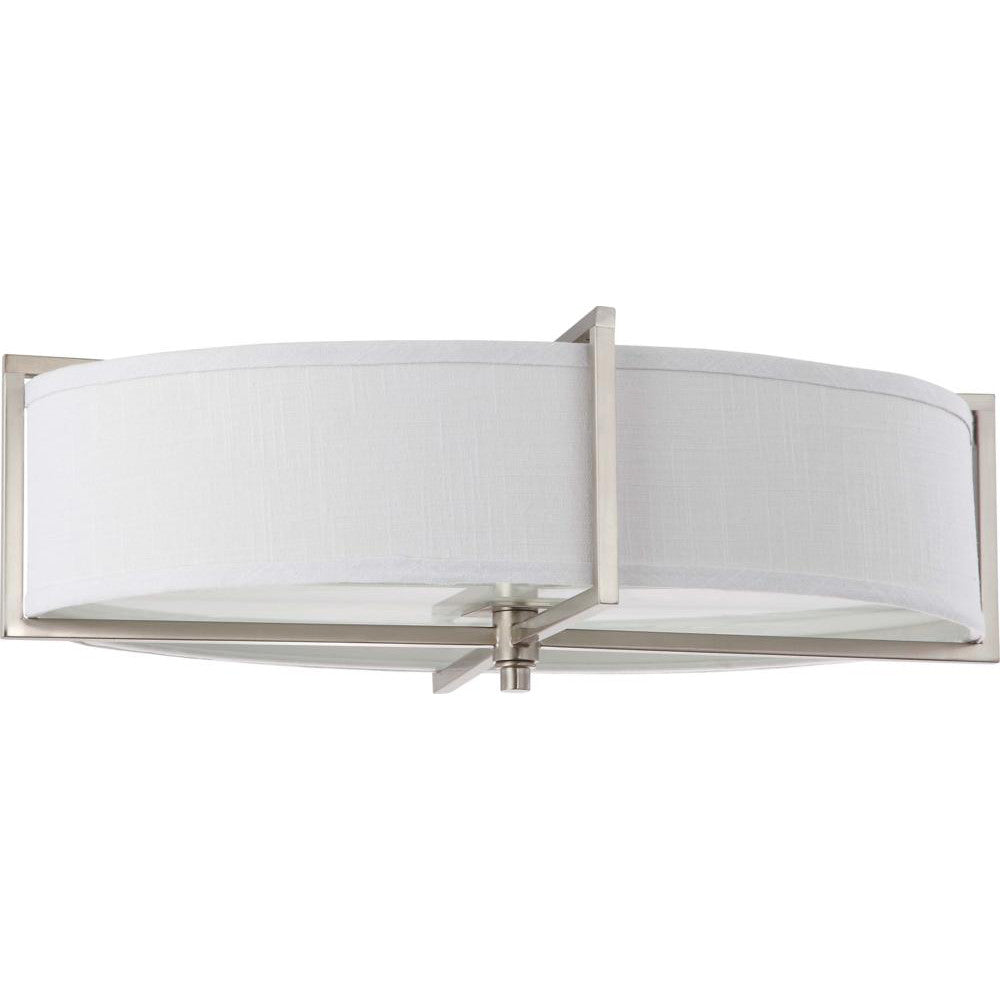Nuvo Portia ES - 6 Light Oval Flush w/ Slate Gray Fabric Shade - 13w GU24 Lamps