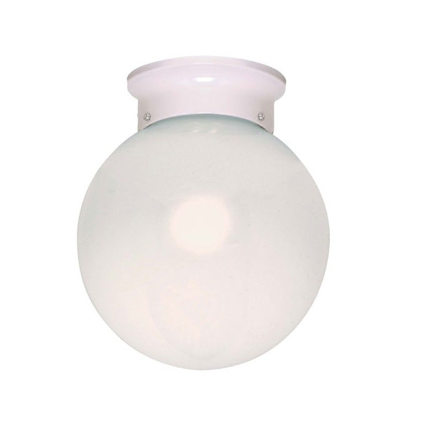 ES - 1 LT 13W 6" BALL FLUSH WHITE / WHITE GLASS