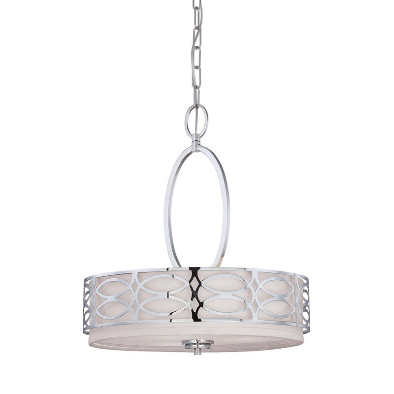 Nuvo Harlow - 3 Light Pendant w/ Slate Gray Fabric Shade