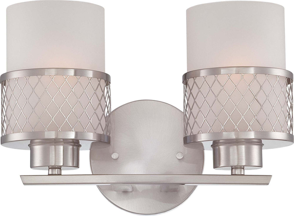 Nuvo Fusion - 2 Light Vanity Fixture w/ Frosted Glass