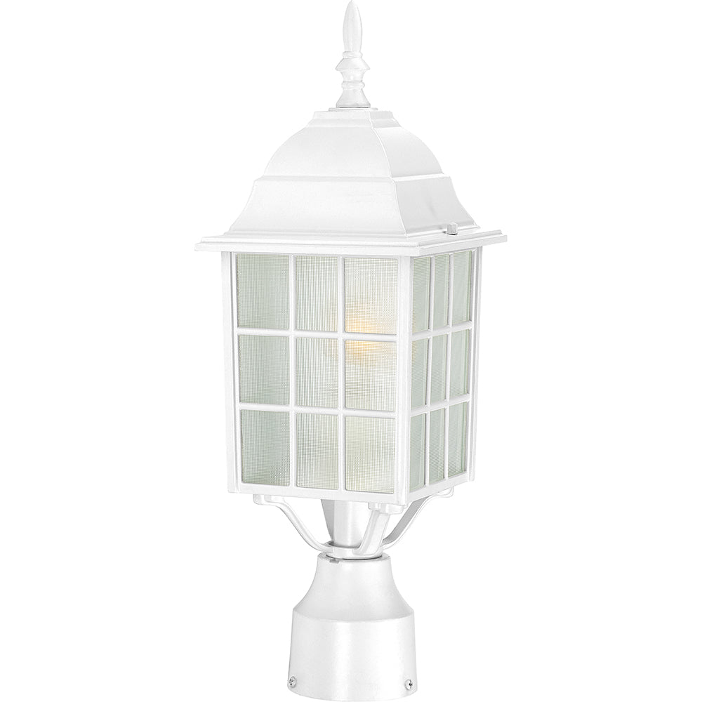 Nuvo Adams 1-Light 17" Lamp Post Light w/ Frosted Glass in White Finish