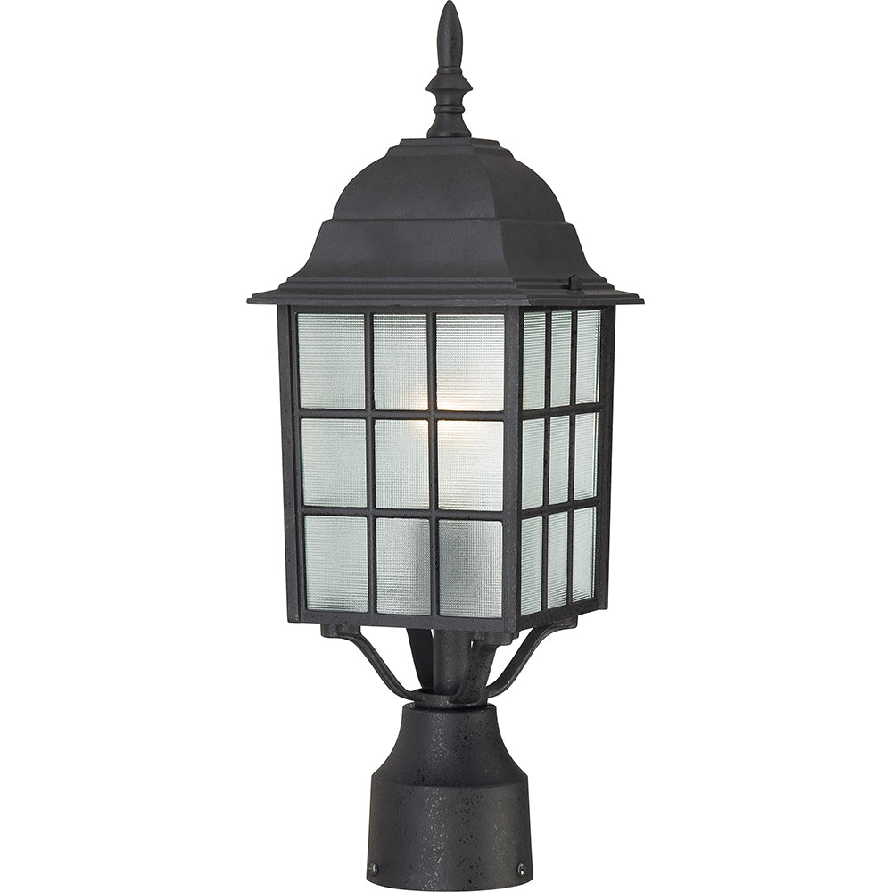 Nuvo Adams 1-Light 17" Lamp Post Light w/ Frosted Glass in Textured Black