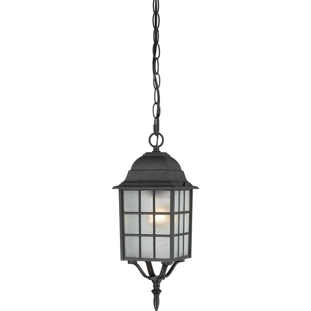 Nuvo Adams 1-Light 16" Hanging Light w/ Frosted Glass in Textured Black Finish