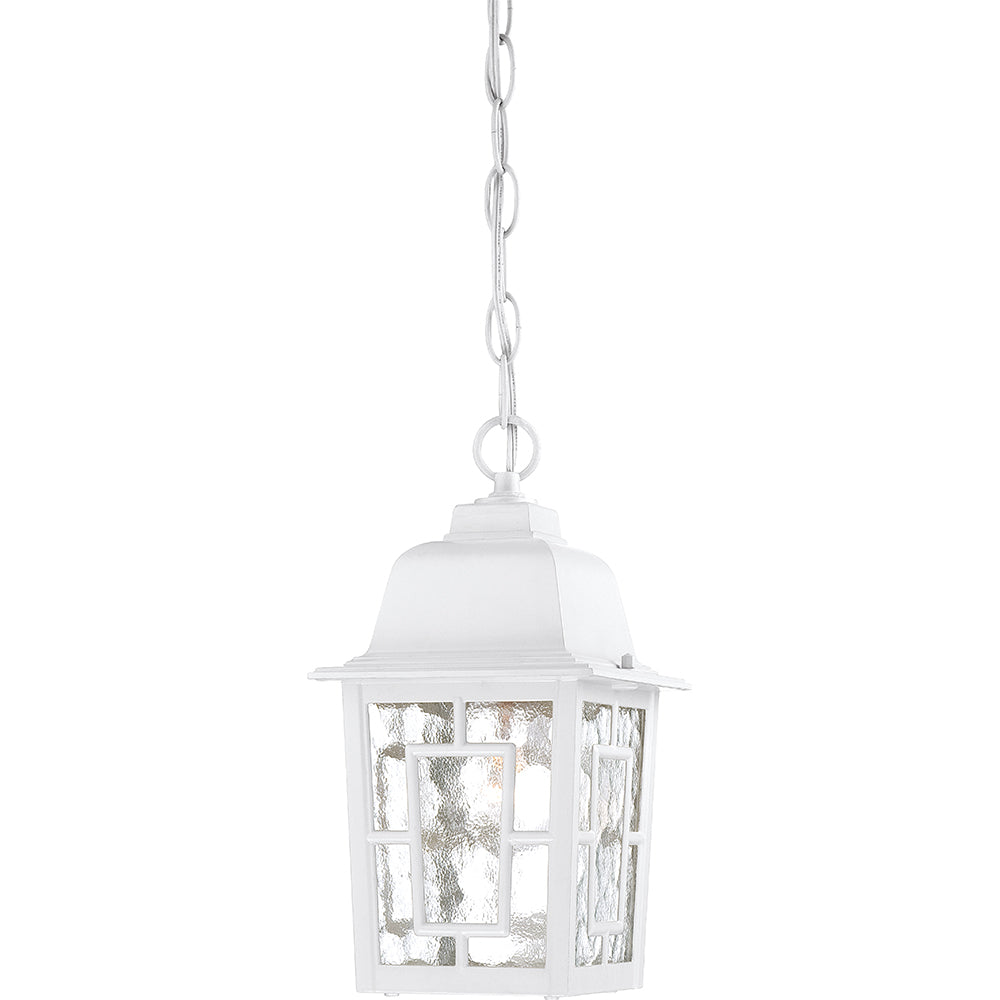 Nuvo Banyan 1-Light 11" Hanging Light w/ Clear water Glass in White Finish
